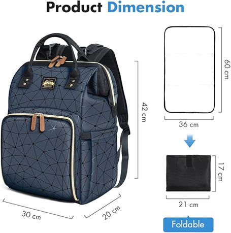 LEKEBABY sac à dos à couches et accessoires IMPERMÉABLE