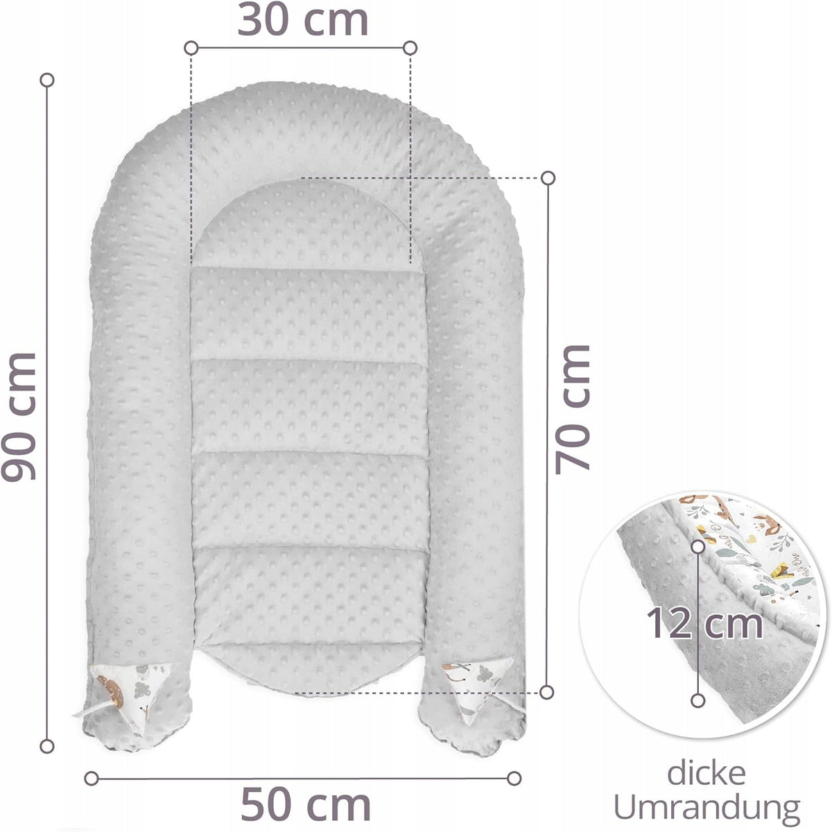 TOTSY BABY kokon niemowlęcy gniazdo 90 x 50
