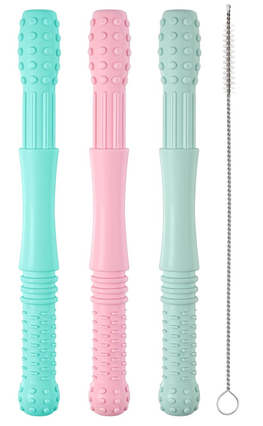 Anneau de dentition en silicone HOPTON x3 + brosse 16,8 cm