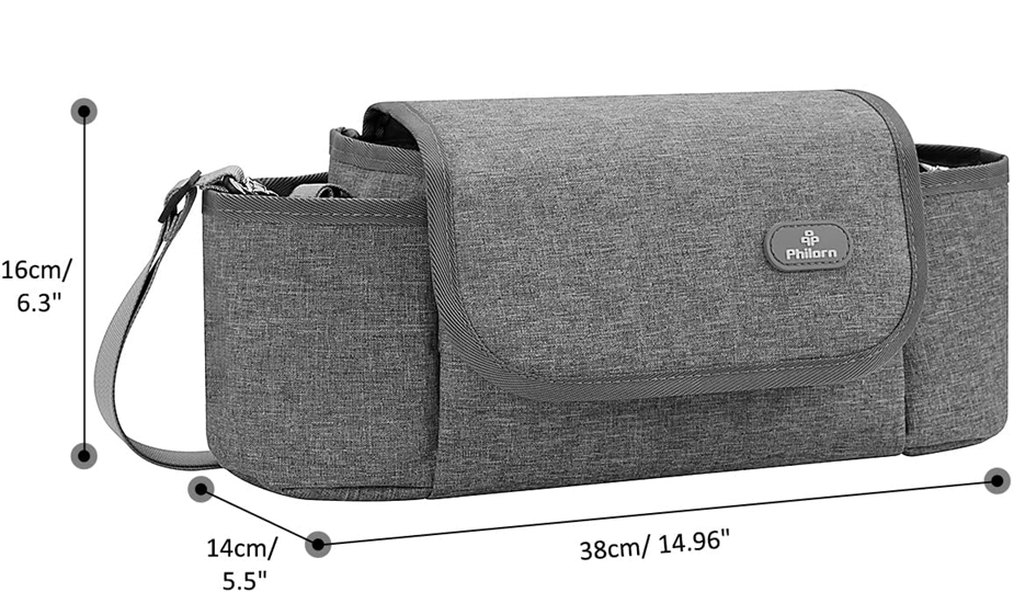 PHILORN sac pour poussette et à bandoulière 38 x 16 cm + matelas à langer