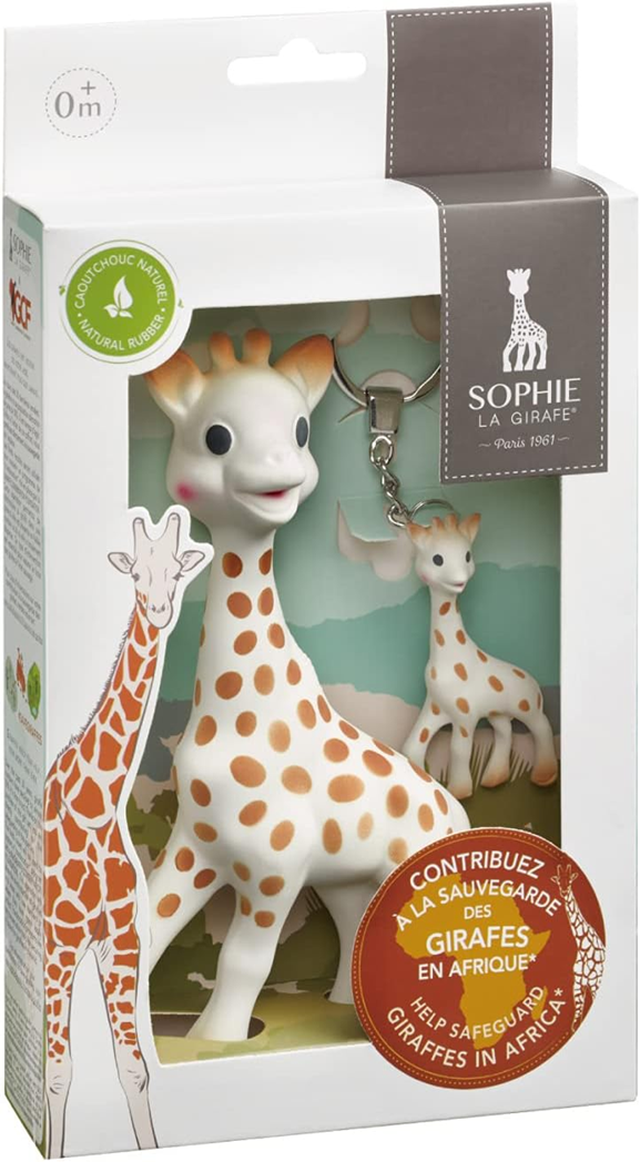 ŻYRAFA SOPHIE gryzak naturalny SO PURE 18CM + brelok