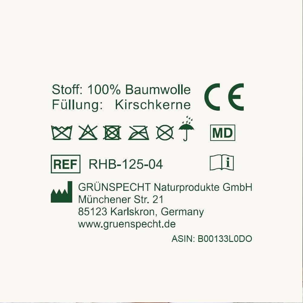 GRUNSPECHT pies TERMOFOR z pestkami wiśni, termofor medyczny z bawełny, wyprodukowany w Niemczech