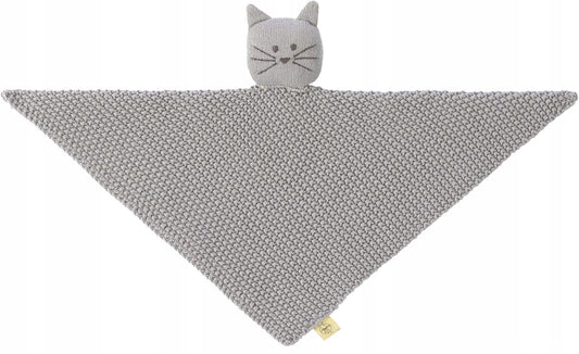 LASSIG Little Chums dzianinowy komforter przytulanka KOT 26 cm