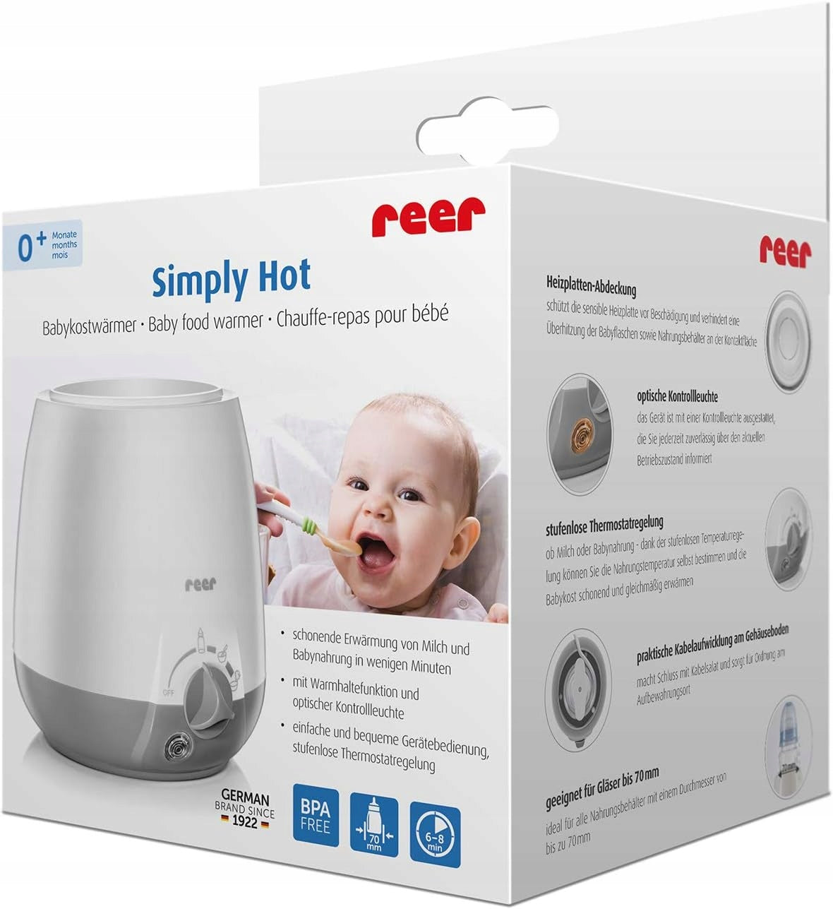 REER SIMPLY HOT podgrzewacz do butelek i słoiczków – zdjęcie produktu 4