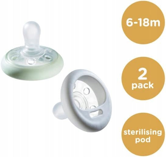 TOMMEE TIPPEE smoczek ortodontyczny x2 6-18msc GLOW IN THE DARK