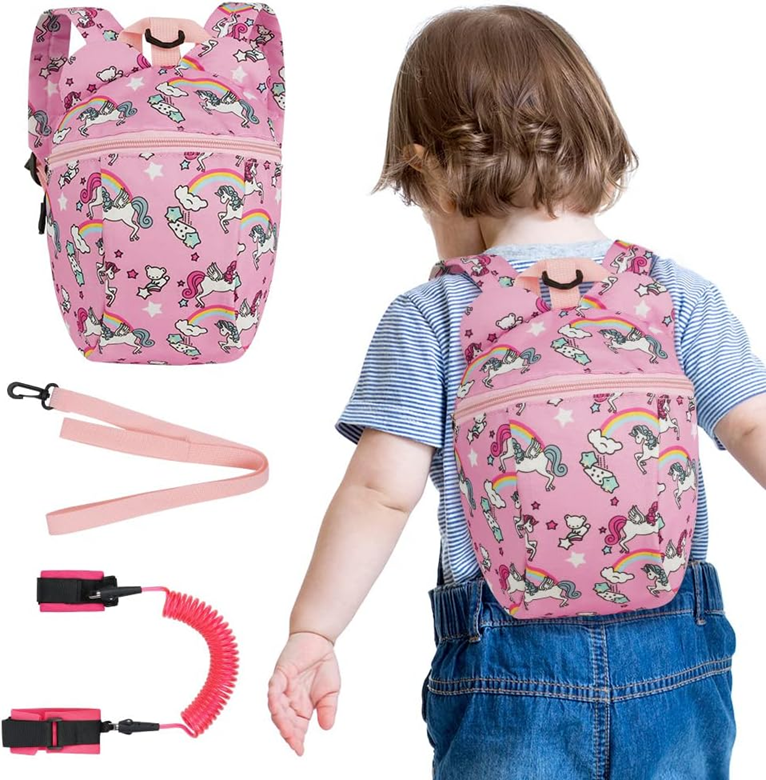 AOMIG sac à dos avec ceinture de sécurité + laisse bracelet pour poignet LICORNE