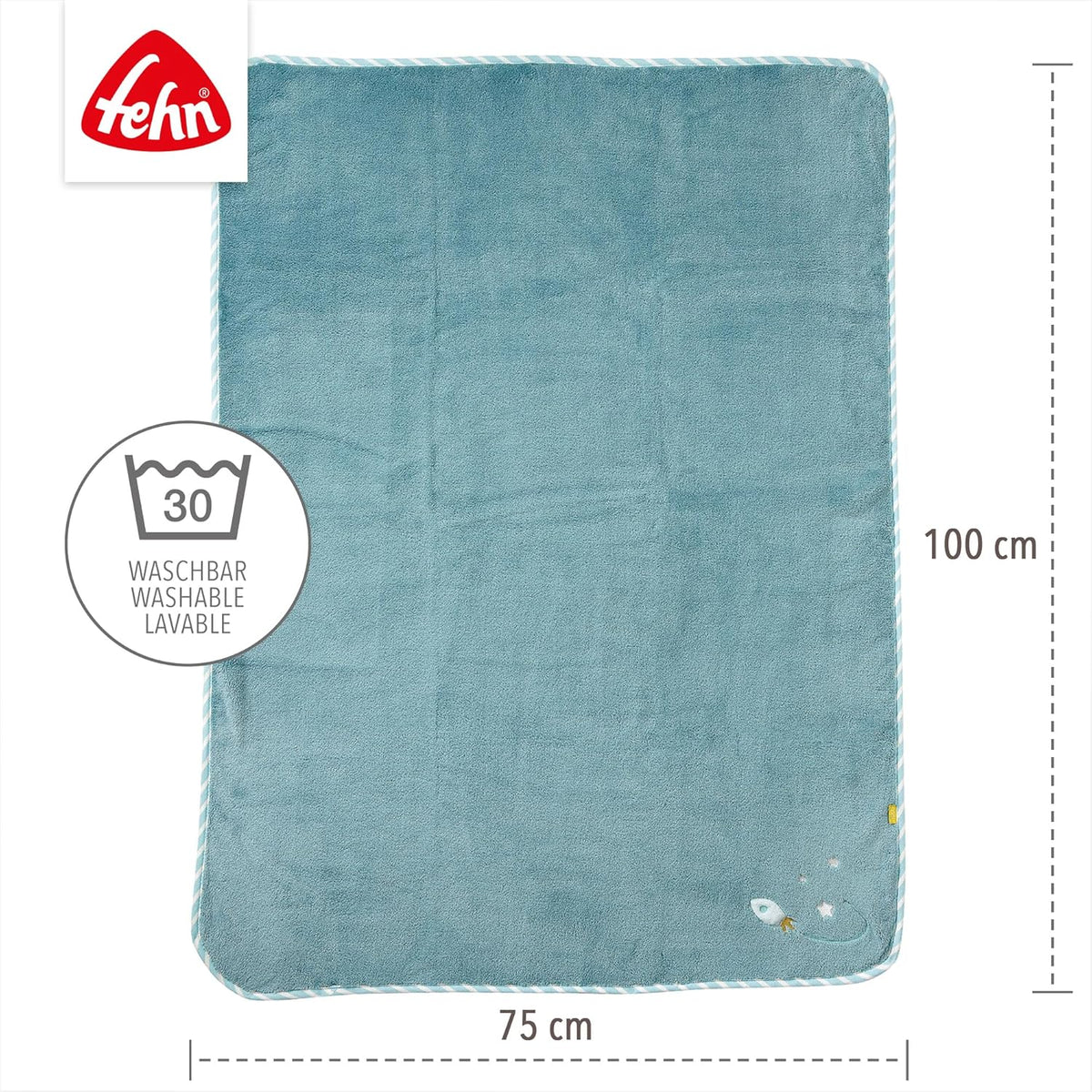 FEHN Mały Zamek koc dla niemowląt 75x100 cm z grzechotką – zdjęcie produktu 5