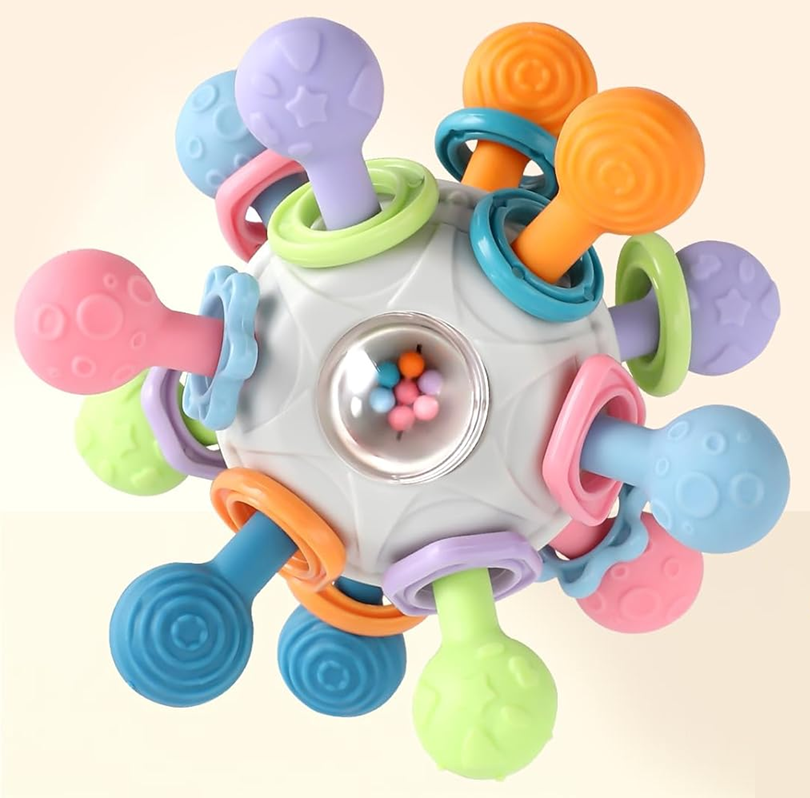 MIUZIFUN Bijtringbal sensorische bal bijtspeeltje 10,5 cm