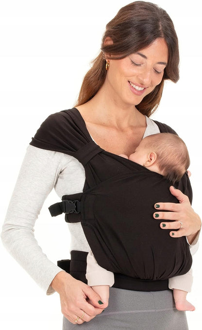 BOBA BLISS nosidełko ergonomiczne od urodzenia 2w1, czarne, dla noworodka, miękkie i wygodne nosidło