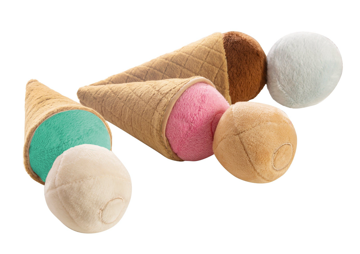 ROBA ensemble de glaces en peluche avec aimants 3 cornets 6 boules