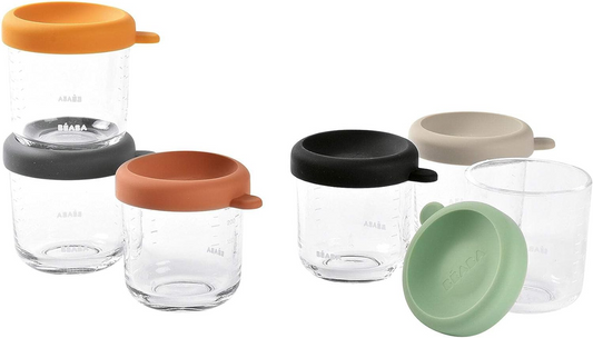 BEABA food containers with silicone lids