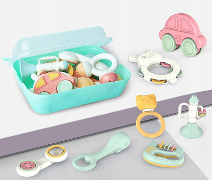 TOYABI Baby Rattles ensemble de 10 hochets + boîte de rangement