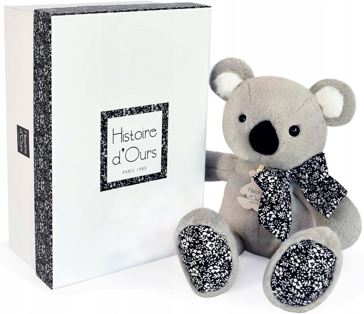 HISTOIRE d'OURS pluszowa przytulanka KOALA 25cm szary koala w pudełku, miękka przytulanka dla dzieci 2+