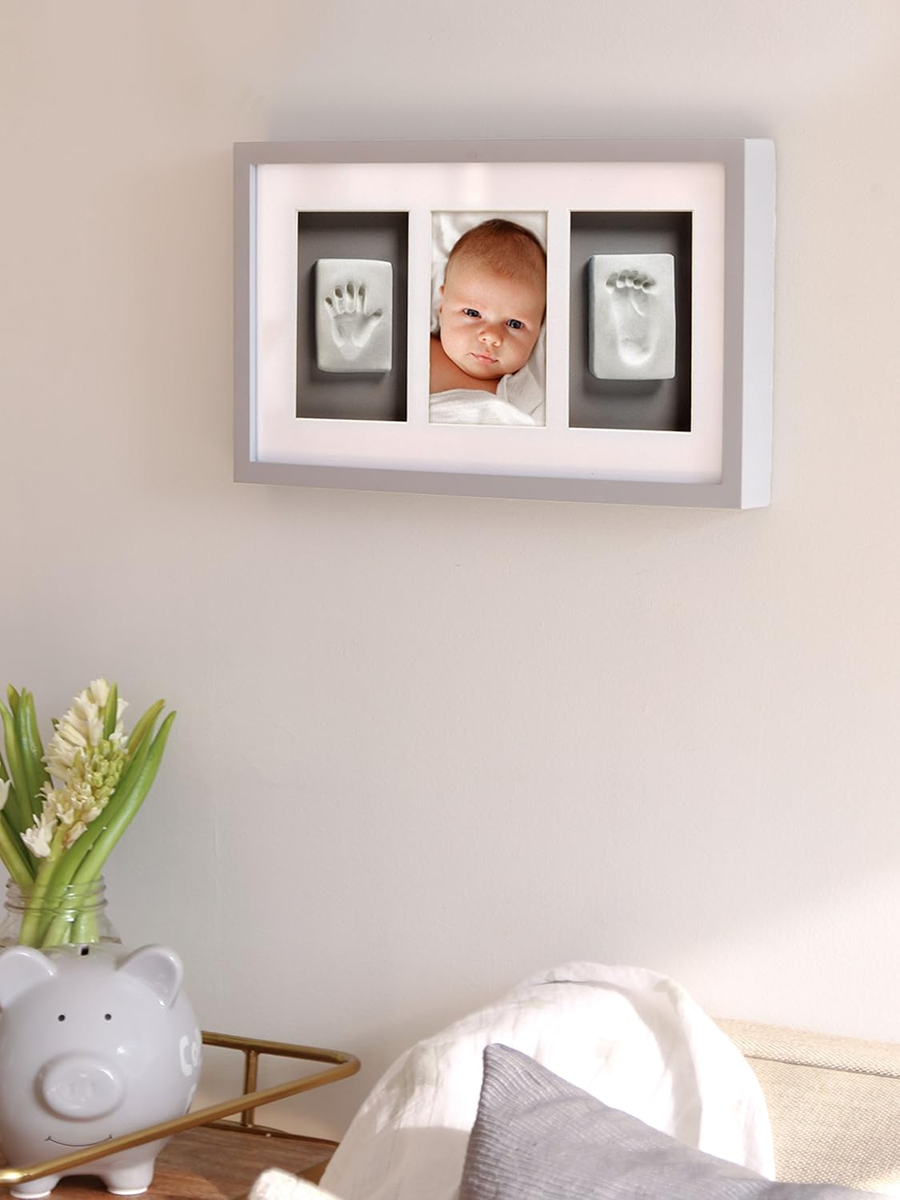 PEARHEAD Cadre photo en bois Deluxe avec empreintes 24 x 42 cm + argile