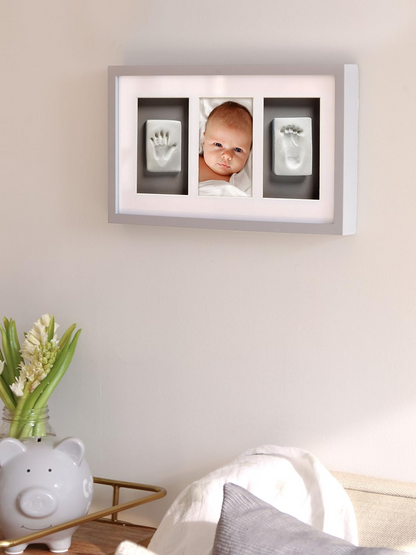 PEARHEAD Cadre photo en bois Deluxe avec empreintes 24 x 42 cm + argile