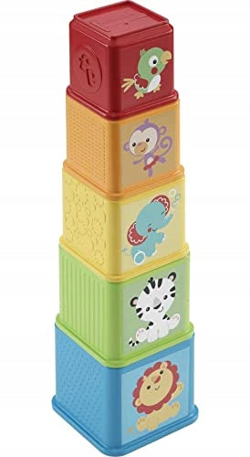 FISHER-PRICE piramidka do układania ze zwierzątkami 5el. 6m+