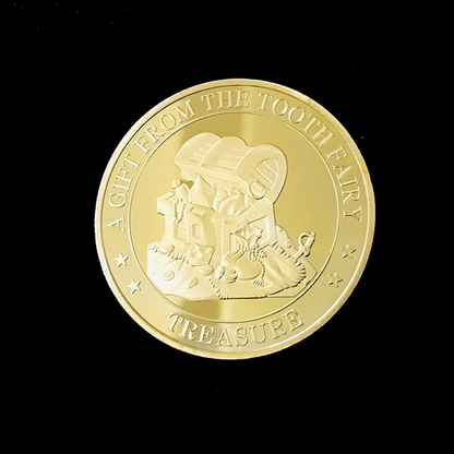 BRADOC Wróżka Zębuszka pozłacana metalowa moneta pod poduszkę 4 cm SKARB – zdjęcie produktu 2