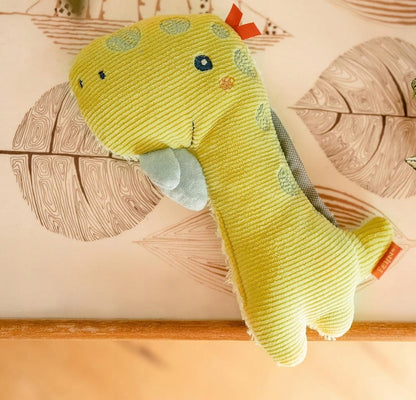 FEHN peluche con sonajero y silbato DINO 17,5 cm para bebés