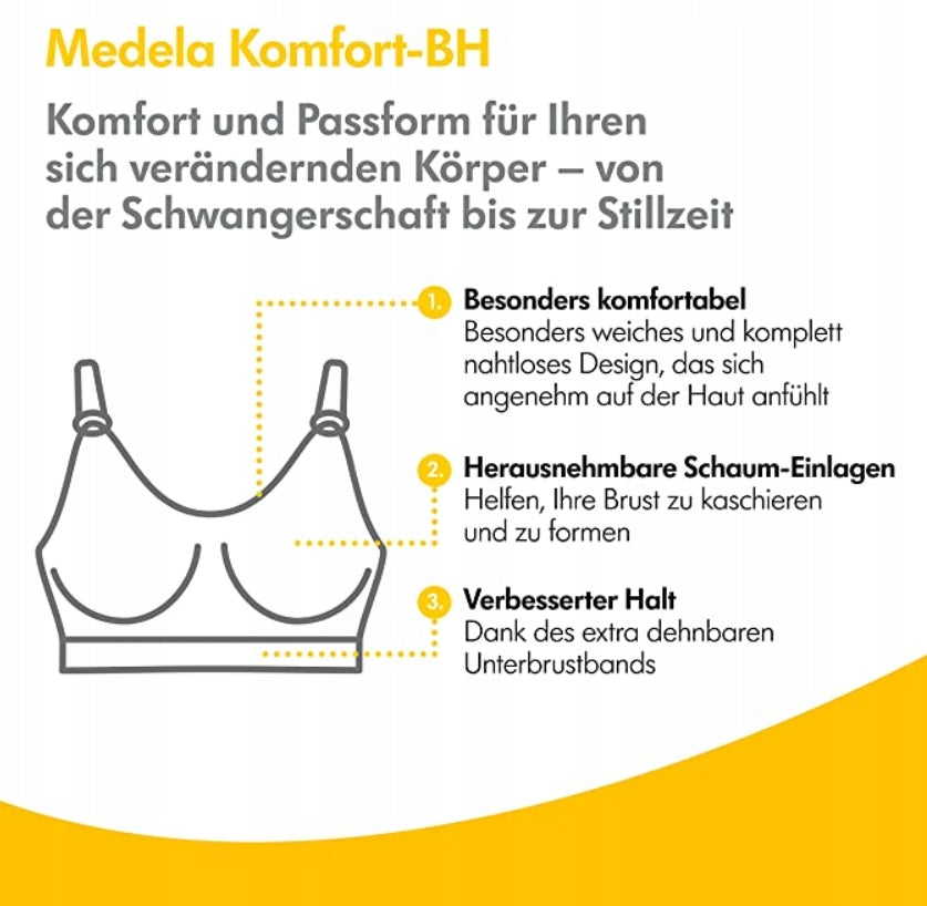 MEDELA KOMFORT szoptatós melltartó + betétek S