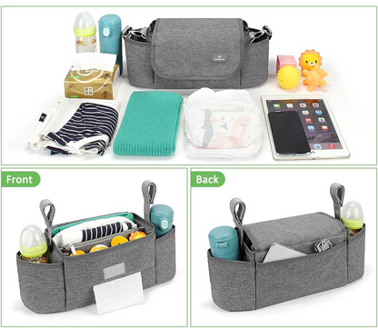 PHILORN Kinderwagen- und Umhängetasche 38 x 16 cm + Wickelunterlage
