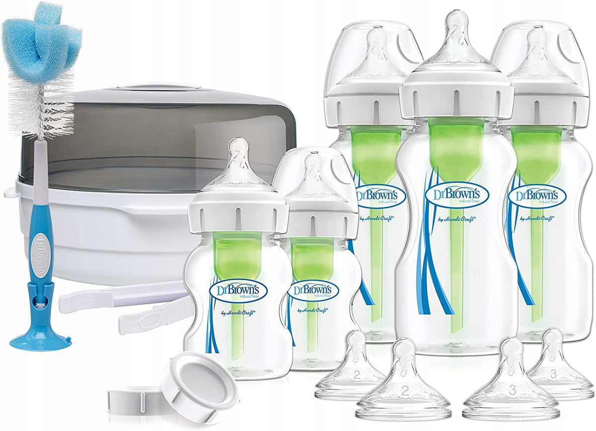 DR. BROWN'S kit de démarrage stérilisateur micro-ondes + biberons et accessoires