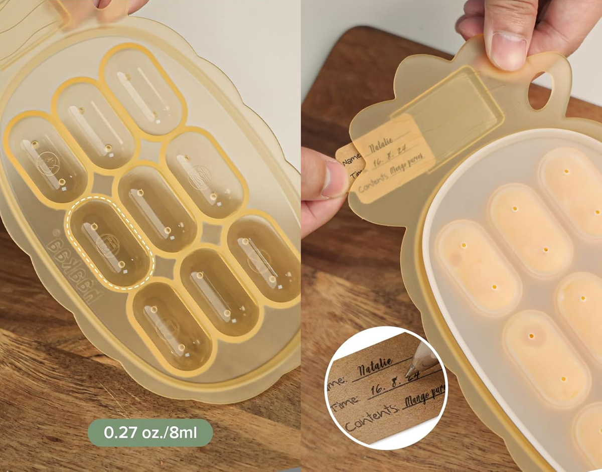 HAAKAA plateau en silicone pour congélation des aliments + couvercle