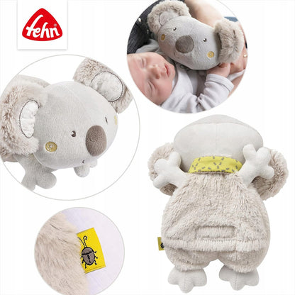 FEHN pluszowy KOALA TERMOFOR, szary termofor dla dzieci z pestkami winogron i zdejmowanym pokrowcem