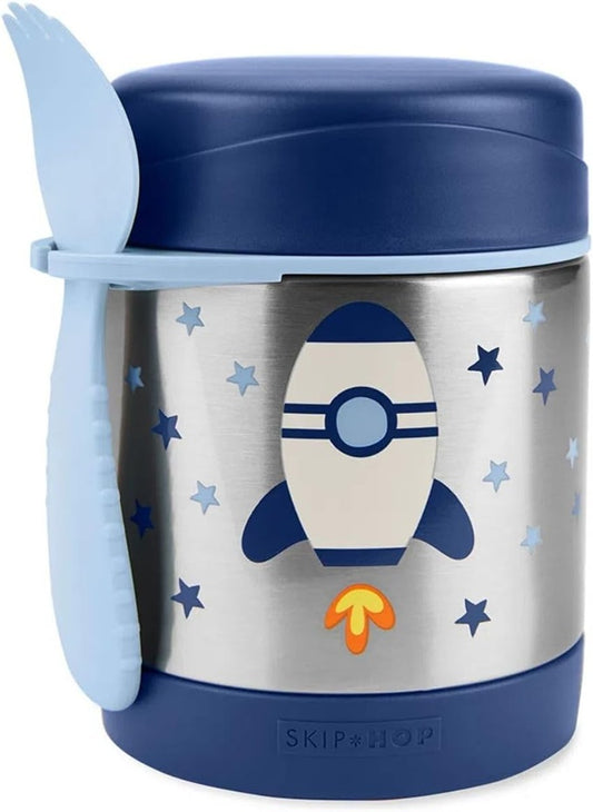 SKIP HOP termo de acero inoxidable de 325 ml + cuchara COHETE ESPACIAL