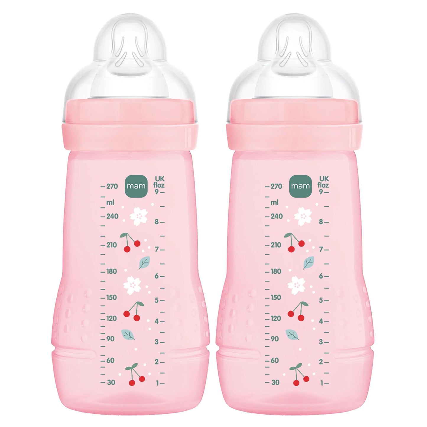 MAM Easy Active zestaw butelek 2x 270 ml wiek 0+ smoczek 1 CZEREŚNIE