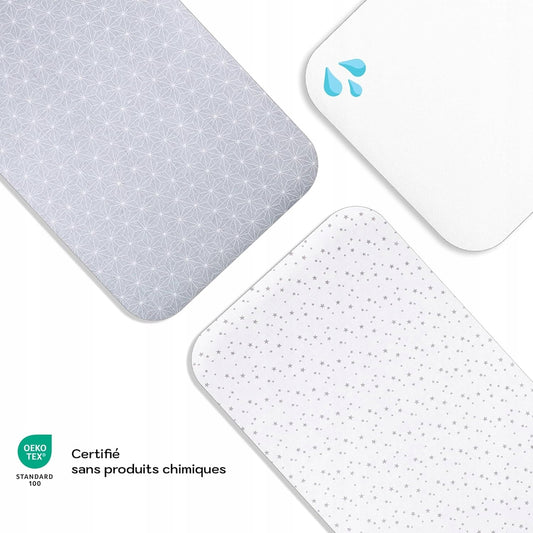 LOVELY HIPPO drap-housse pour lit bébé x2 55x90 + protège-matelas