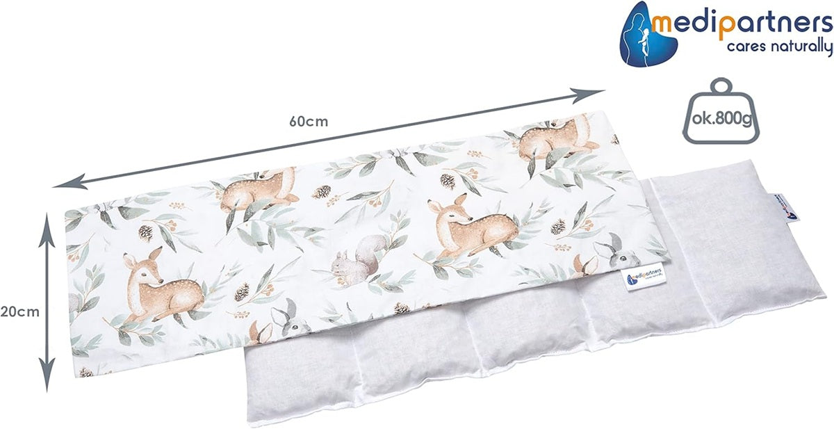 MEDI PARTNERS bawełniany termofor z pestkami wiśni 20x60 cm ciepły i zimny