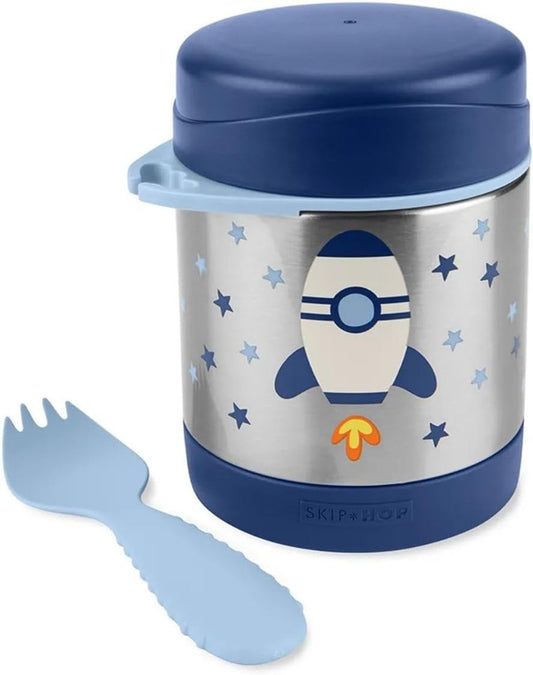 SKIP HOP termo de acero inoxidable de 325 ml + cuchara COHETE ESPACIAL