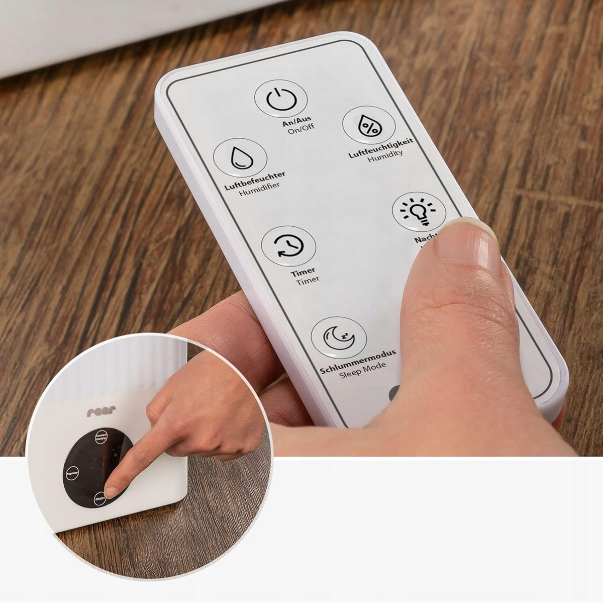 REER humidificateur à ultrasons avec veilleuse + télécommande