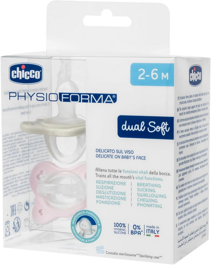 CHICCO PhysioForma DUAL SOFT sucette x2 2-6mois