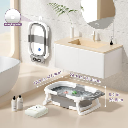 GLENMORE folding bathtub with drain and thermometer