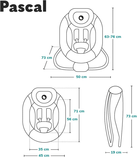 LIONELO PASCAL 2en1 transat balancelle jusqu'à 9kg mélodies + vibrations