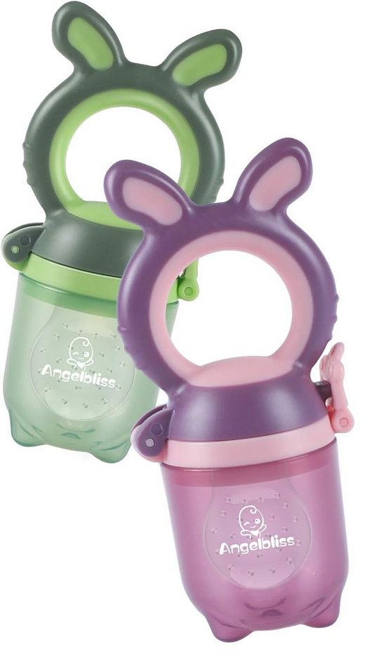 ANGELBLISS anneau de dentition distributeur de fruits pour bébés 3-12m 2 pièces 6 embouts