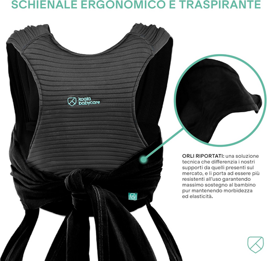 KOALA BABYCARE écharpe de portage élastique jusqu’à 15 kg
