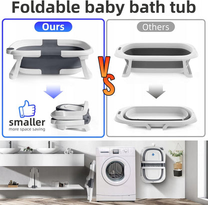 GLENMORE wanienka składana z odpływem, kompaktowa wanienka dla dziecka, łatwa do przechowywania i podróży