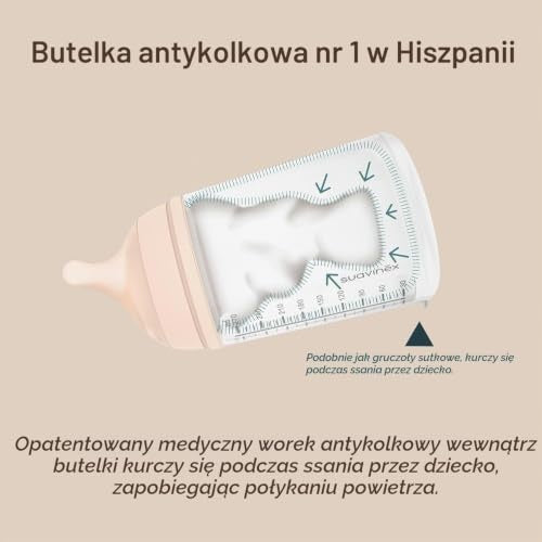Suavinex Zero Zero biberon anti-colique 270 ml 3m+ débit moyen (M)
