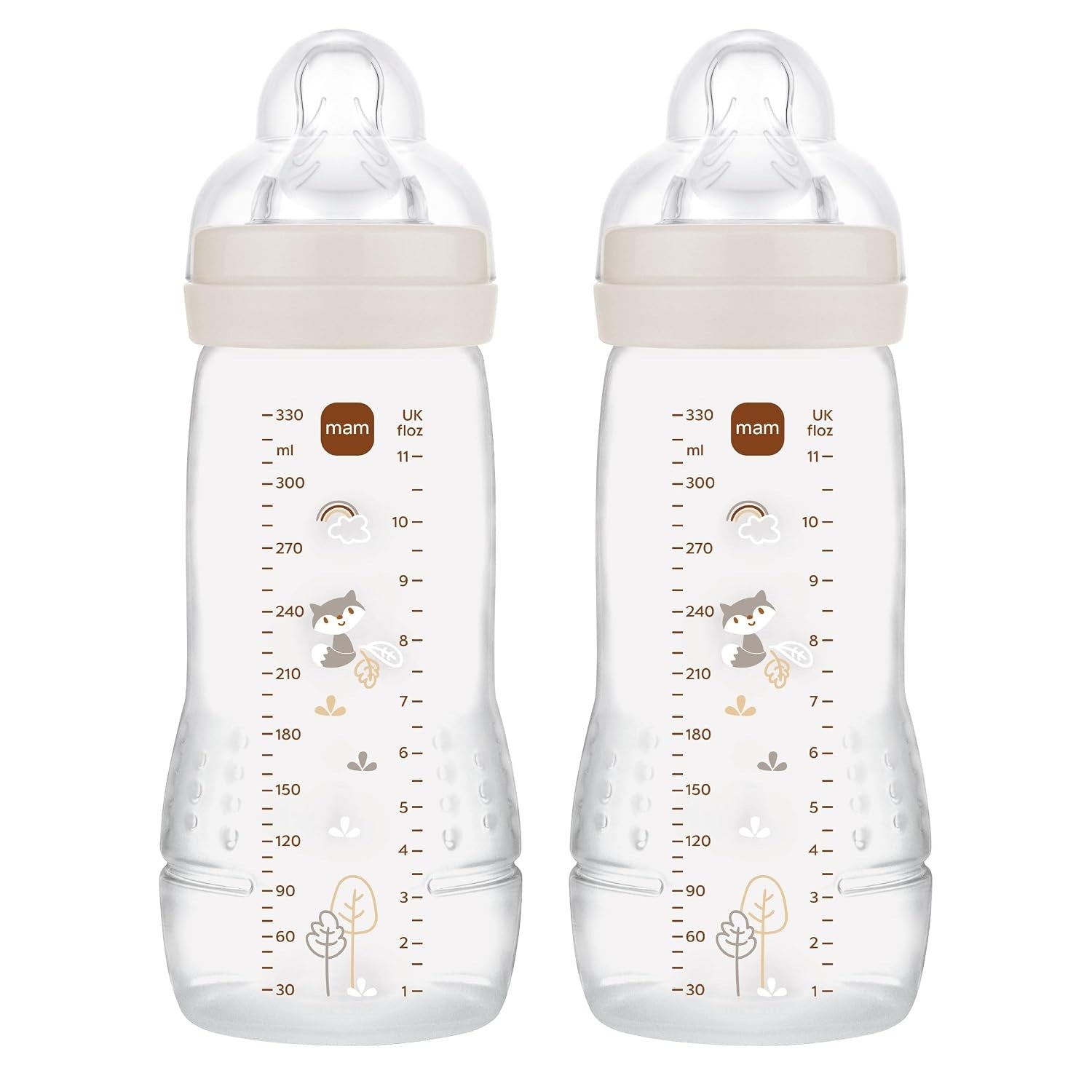 MAM Easy Active zestaw butelek 2x 330 ml 4 m+ smoczek 2 LIS