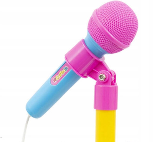 GIOCHI PREZIOSI Me Contro Te mikrofon i stojak 120 cm piosenka JĘZYK WŁOSKI, różowo-żółty mikrofon dla dzieci