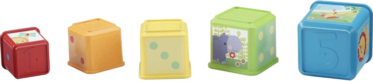 FISHER-PRICE Stack & Explore Blocks klocki o różnej wielkości 5 sztuk – zdjęcie produktu 3