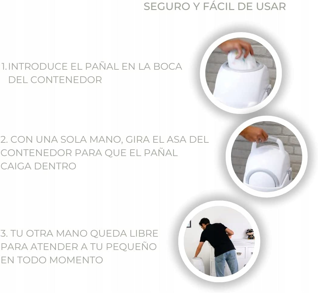 DIAPER CHAMP panier à couches pour sacs poubelle +/-30 pièces