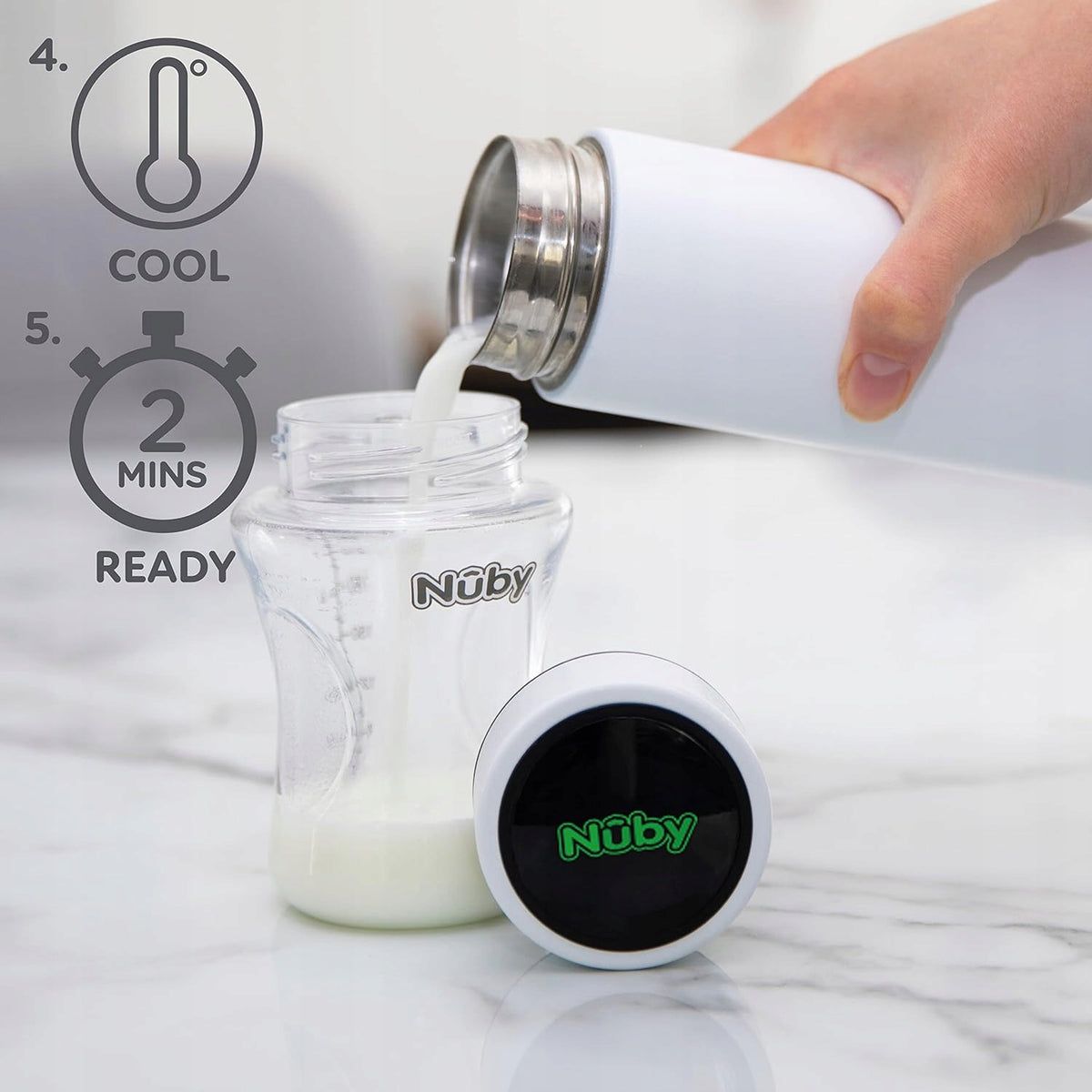 NUBY RapidCool охлаждащ термос за приготвяне на мляко 240 ml LED