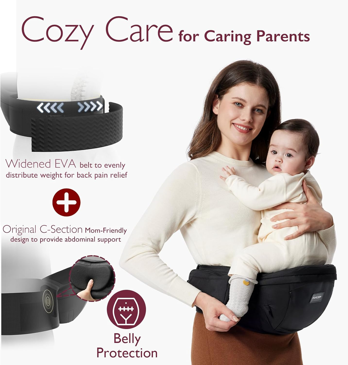 MOMCOZY fotelik nosidełko biodrowe 0-36msc rozmiar M