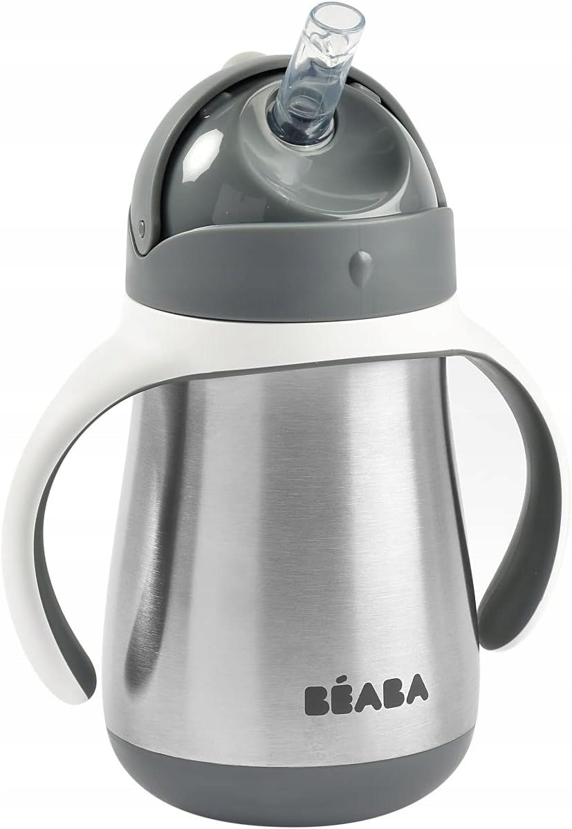 BEABA gobelet anti-fuite avec paille EN ACIER 250 ml