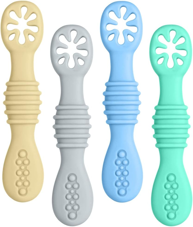 VICLOON zestaw silikonowych łyżeczek do pokarmów stałych 4 sztuki 11 cm