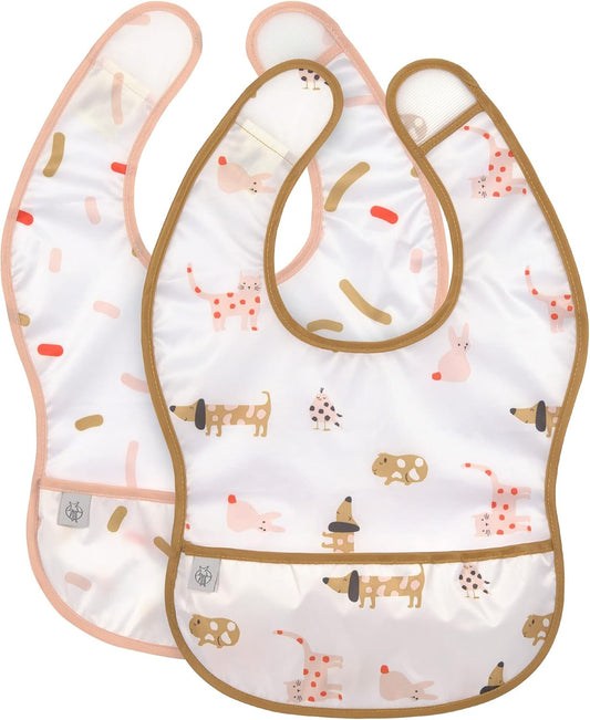 Bavoir en plastique LASSIG avec fermeture velcro et poche x2 6-24 mois