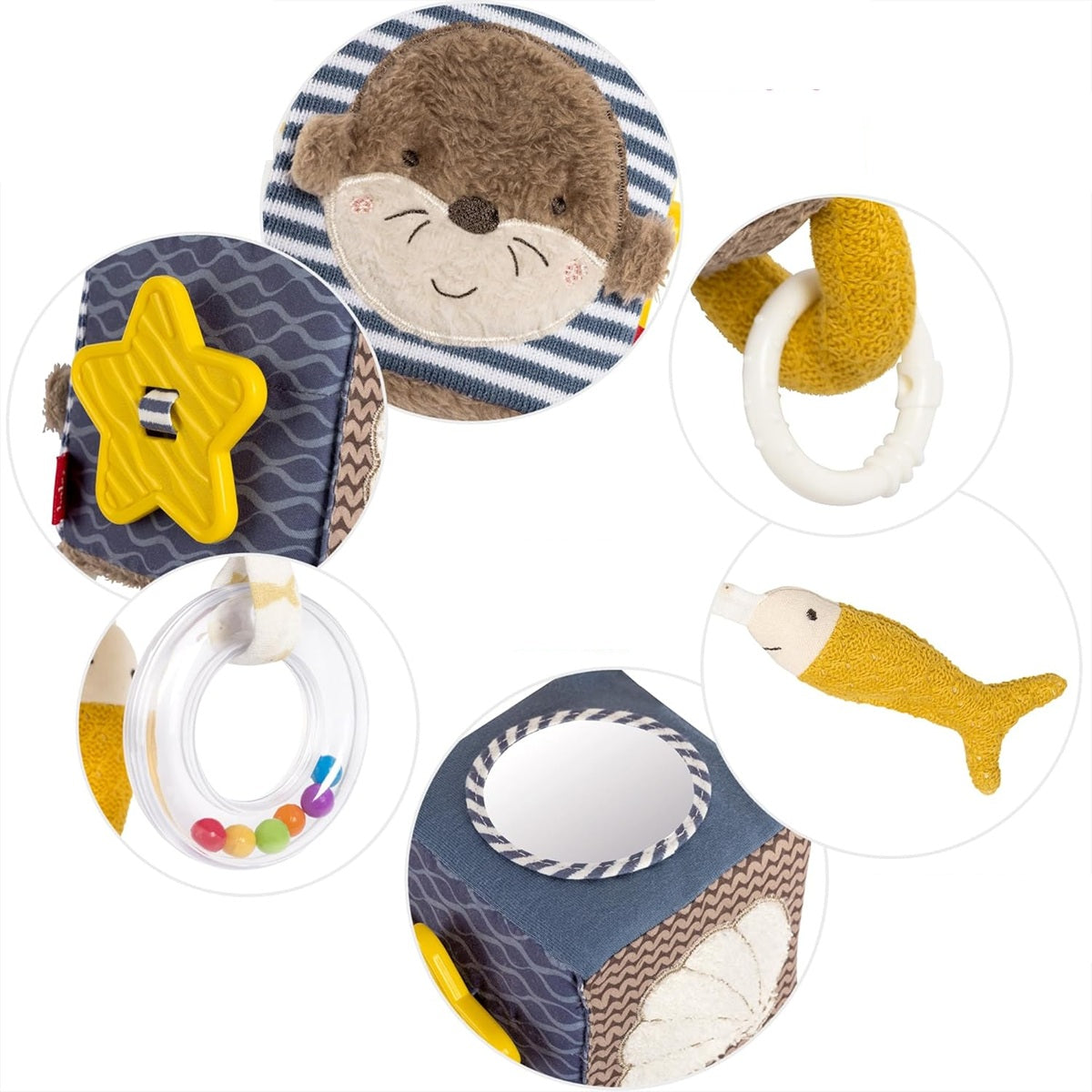 FEHN pendente de peluche para carrinho, berço e cadeira auto 10 x 10 cm COTRA THEO